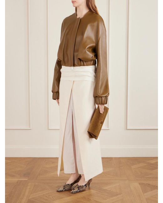 Khaite Brown Audrey Suede Clutch Bag