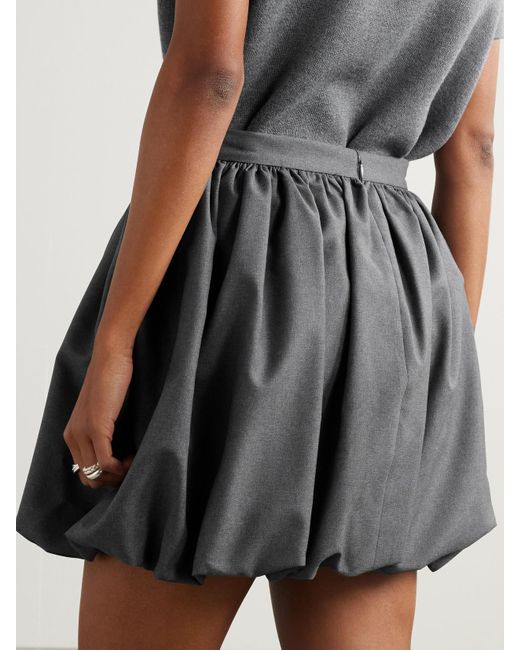 Marni Gray Pleated Wool Mini Skirt