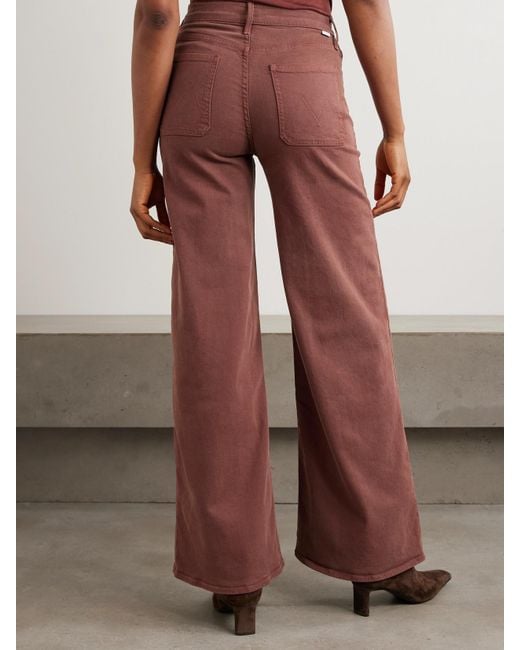 Mother Purple The Patch Pocket Undercover Sneak High-Rise Wide-Leg Jeans