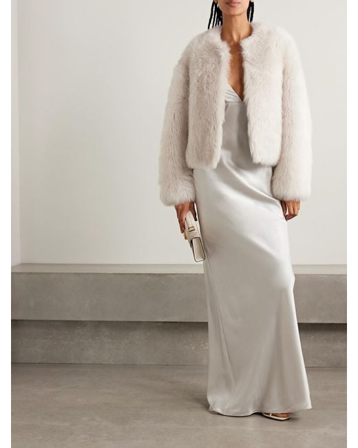 Nili Lotan White Bionca Silk-Charmeuse Gown