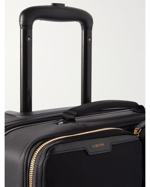 Anya Hindmarch Black Shorthaul Trolley Leather-Trimmed Econyl Suitcase