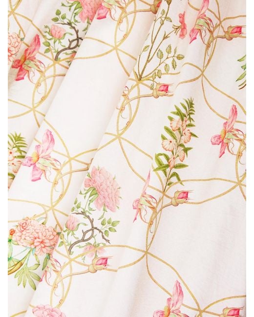 Jupe Midi En Popeline De Coton À Imprimé Fleuri Et À Plis Ombretta Emporio Sirenuse en coloris Natural