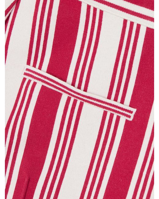 High Sport Red Louis Cropped Striped Cotton-Blend Straight-Leg Pants