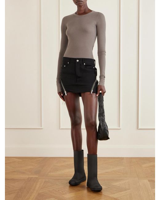 Rick Owens Black Leather Boots