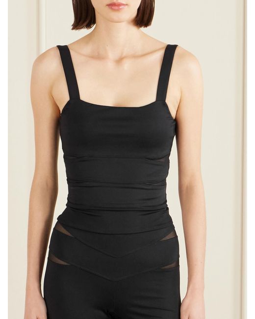 Eres Black Morgan Mesh-Paneled Stretch-Jersey Tank