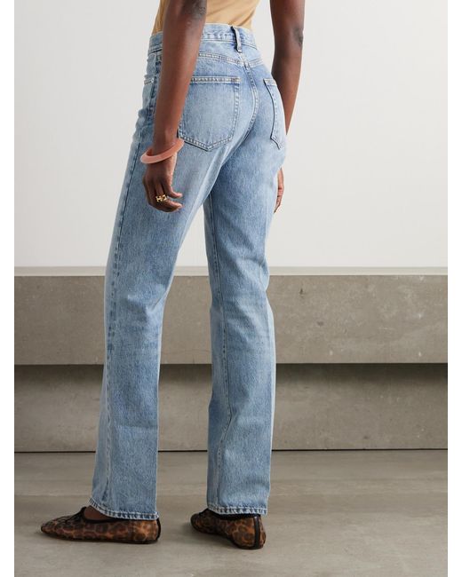 FRAME Blue The Vertical Straight-Leg Jeans