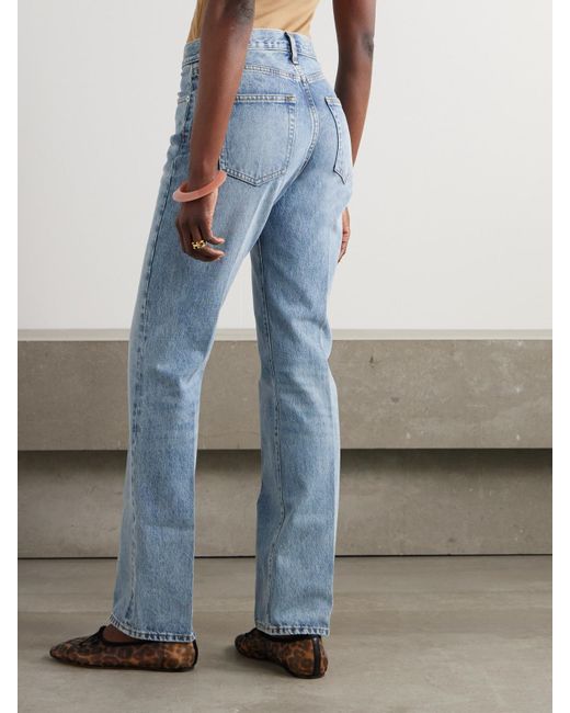 FRAME Blue The Vertical Straight-Leg Jeans