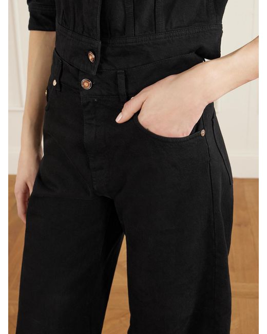 Gabriela Hearst Black Amoret High-Rise Barrel-Leg Recycled Jeans