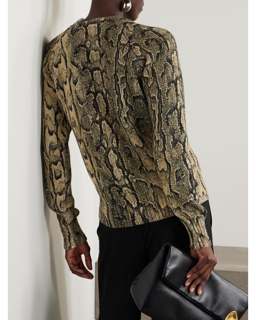 Dries Van Noten Multicolor Strickpullover Mit Schlangenprint