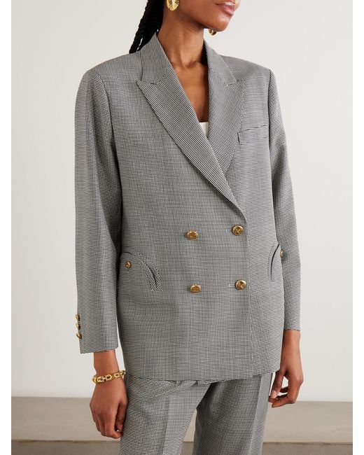 Blazé Milano Gray Regal Nightbreak Double-Breasted Houndstooth Wool Blazer