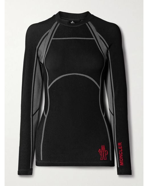 Moncler Black Stretch-Knit Base Layer