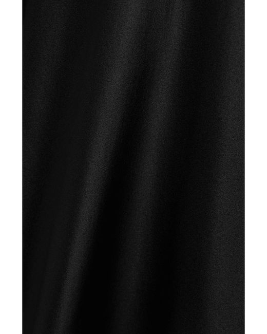 Brandon Maxwell Black The Kerolyn Silk And Cashmere-Blend And Silk-Satin Maxi Dress