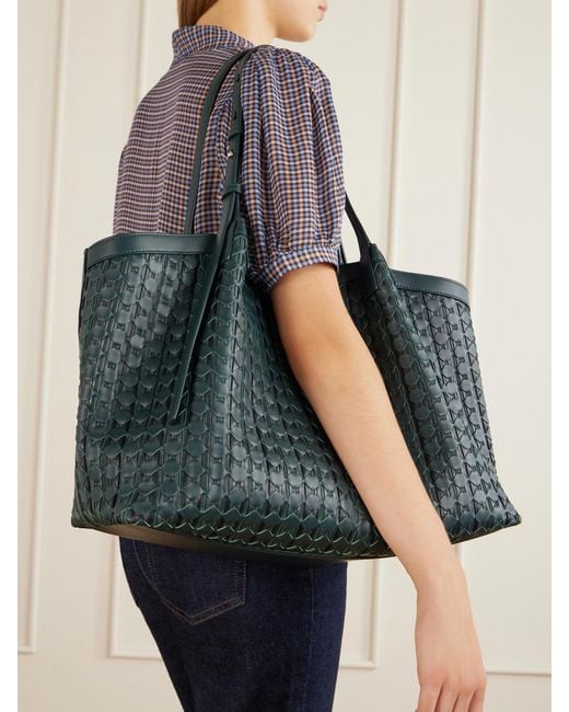 Serapian Blue Secret Mosaico Leather Tote