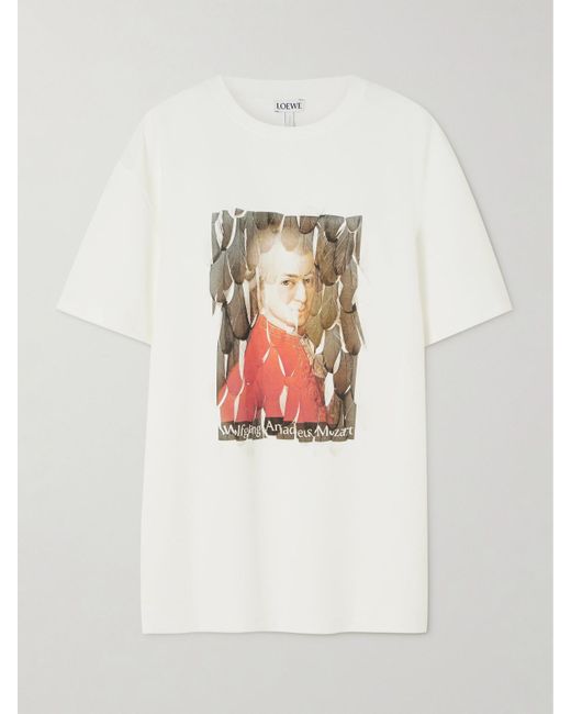 Loewe White T-Shirt Aus Jersey Aus Einer Baumwollmischung Mit Print