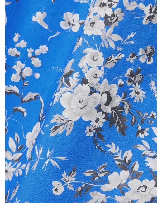 Doen Blue Emmaretta Midikleid Aus Biobaumwoll-Voile Mit Blumenprint Und Raffungen