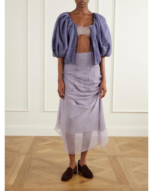PAULINE DUJANCOURT Purple Lauren Printed Tulle Jacket
