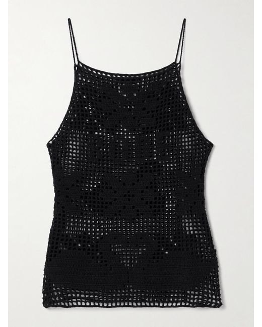 Bode Black Mansfield Tanktop Aus Einer Gehäkelten Baumwoll-Leinenmischung