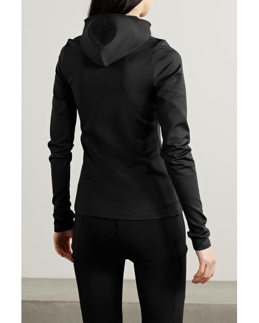 Alo Yoga Airlift Hooded Stretch-jersey Sweatshirt in Black