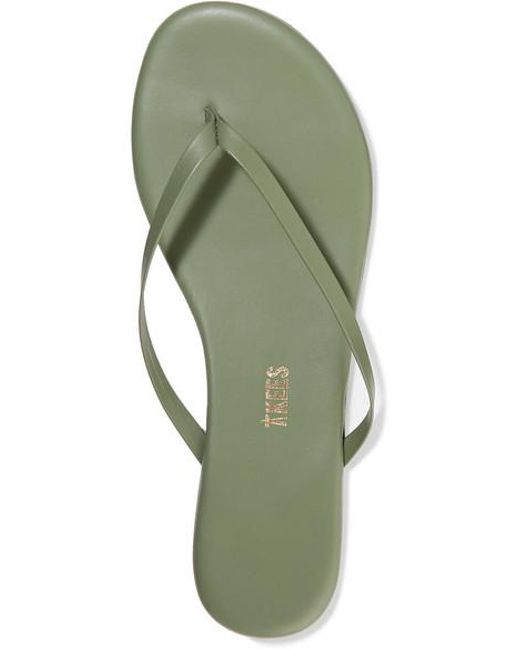 army green flip flops