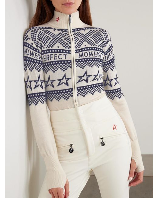 Perfect Moment Gray Holiday Intarsia Merino Wool Bodysuit