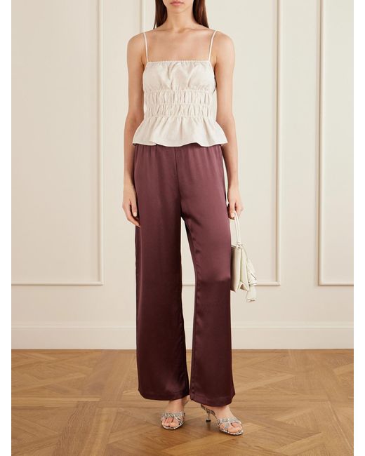 Staud Natural Ayla Ruffled Linen Tank
