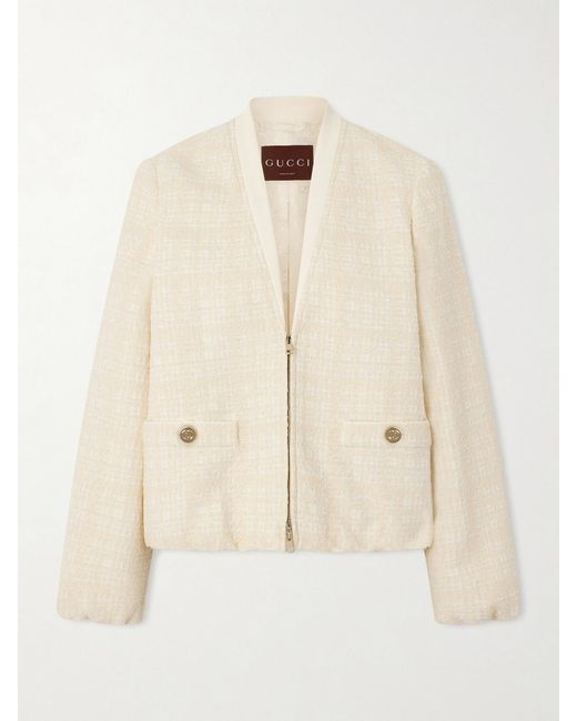 Gucci Natural Cotton-Blend Bouclé Jacket