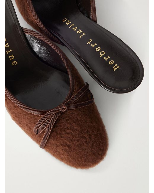 Herbert Levine Natural 24/7 50 Bow-Detail Shearling Mules