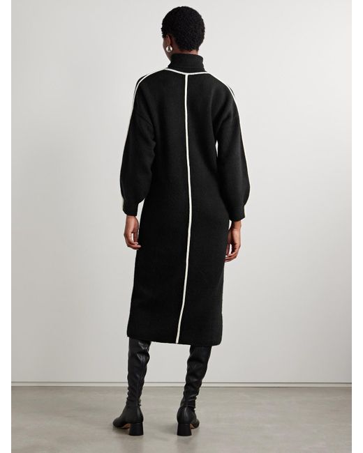 Robe Midi À Col Roulé En Mailles Apres Staud en coloris Black