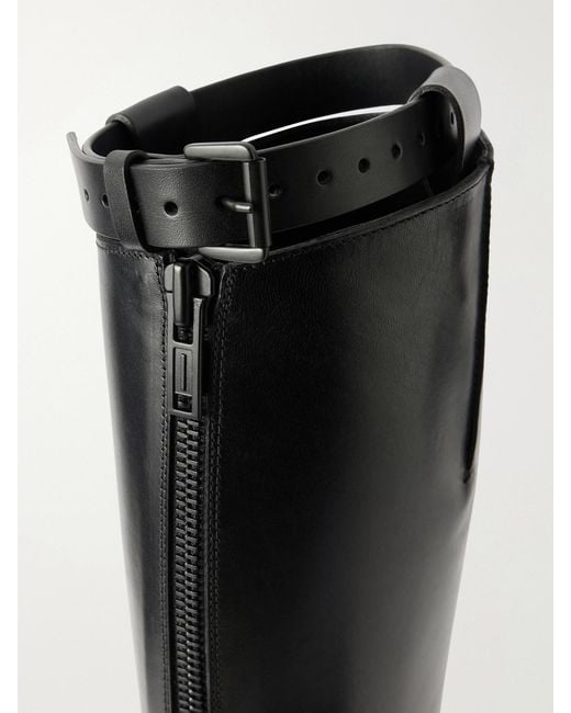 Ann Demeulemeester Black Stan Leather Knee Boots