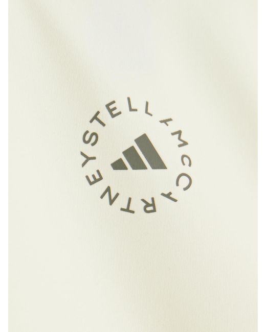 Adidas By Stella McCartney Natural Truepurpose Verkürztes Oberteil Aus Recyceltem Stretch-Material Mit Print