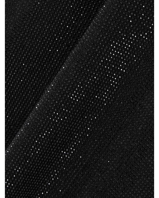 Leset Black James Crystal-Embellished Merino Wool Midi Skirt