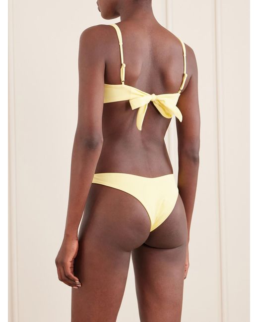 Away That Day Metallic Palma Gathered Bikini Top