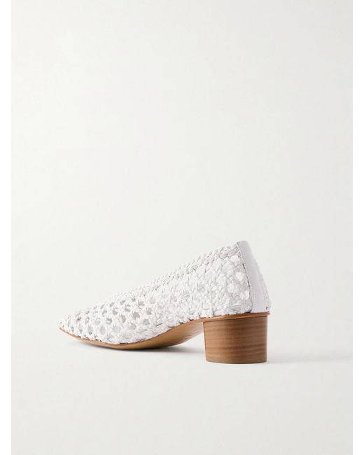 Le Monde Beryl Natural Woven 40 Leather Pumps