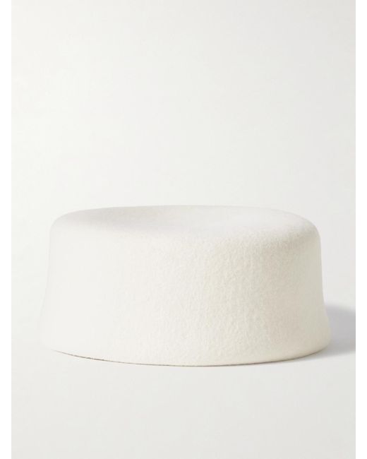 Gigi Burris Millinery Natural Lauren Wool-Felt Pillbox Hat