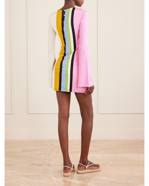 Cala De La Cruz Pink Maisha Printed Stretch-Jersey Mini Dress