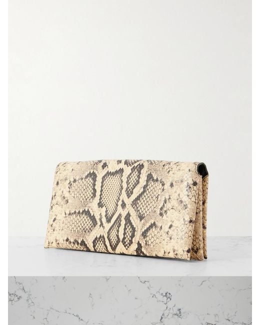 Jil Sander Natural Snake-Effect Leather Clutch