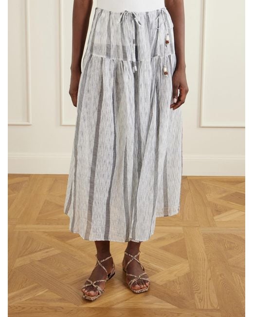 Ulla Johnson White Almia Striped Cotton Coverup