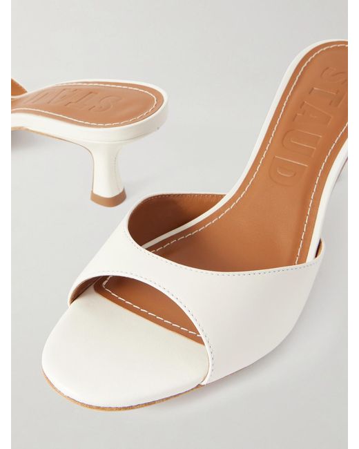 Staud Natural Brigitte Leather Mules