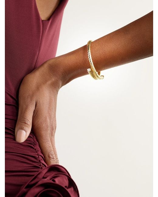 Marina B Natural Trisolina Bypass 18-Karat And Diamond Bracelet