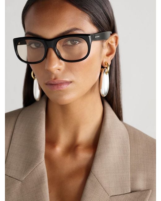 Saint Laurent Black Romy D-Frame Acetate Sunglasses