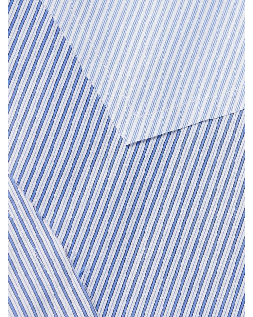 Maison Margiela Blue Paneled Striped Cotton-Poplin Shirt