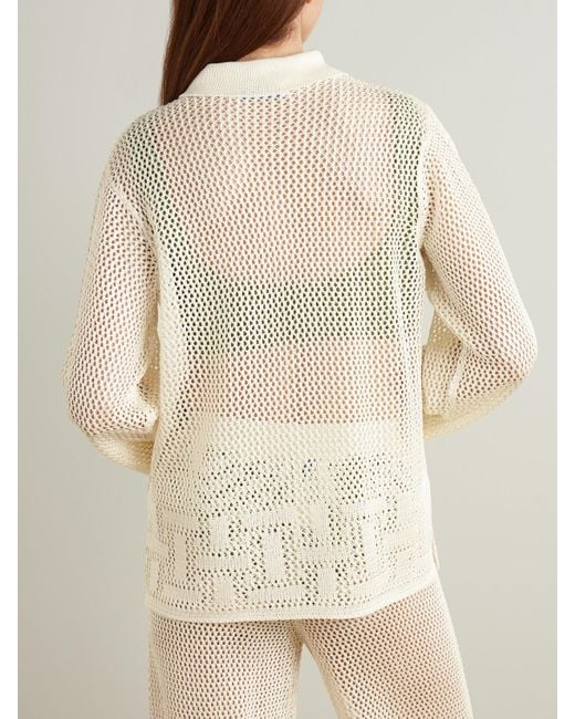 Calle Del Mar Natural Crocheted Cardigan