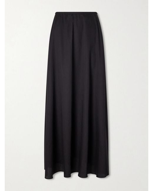 Leset Black Yoko Cotton Maxi Skirt