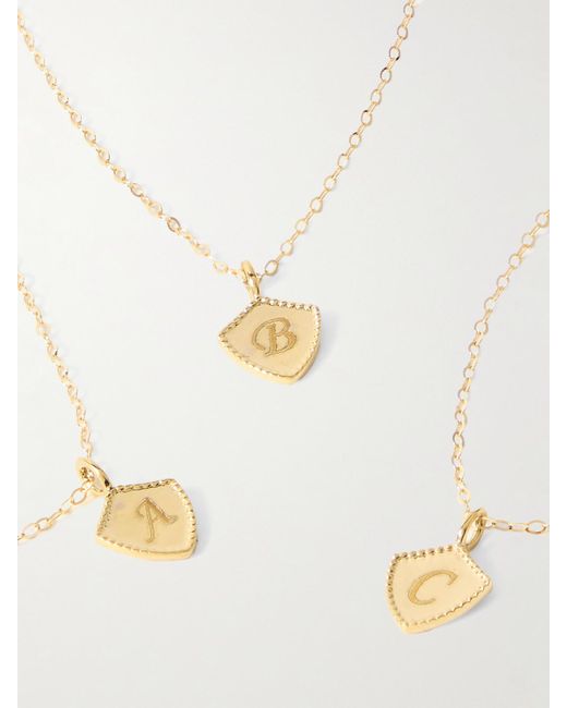STONE AND STRAND Natural Mini Shield Kette Aus 10 Karat
