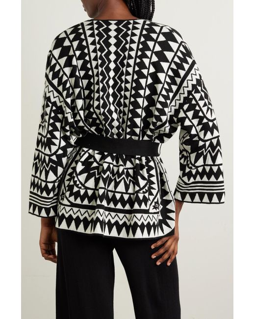 Eres Black Tribu Constellation Jacquard-knit Wool And Cashmere-blend Cardigan