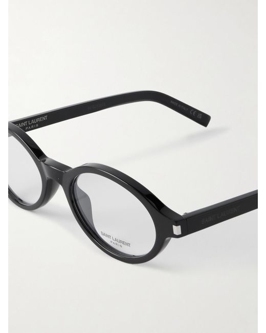 Saint Laurent Black Oval-Frame Acetate Optical Glasses