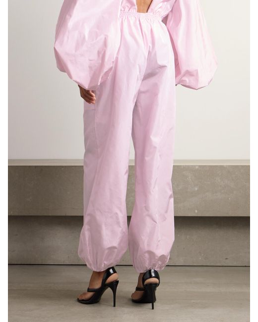 Alaïa Pink Silk-Taffeta Balloon Track Pants