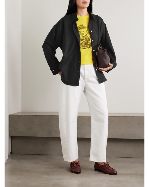 The Elder Statesman Black Brushed Wool And Cashmere-Blend Shirt