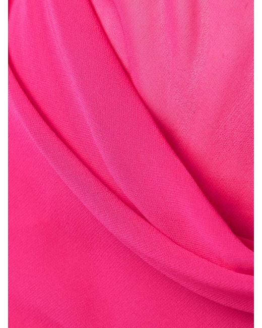 Christopher Esber Pink Draped Silk-Georgette Gown
