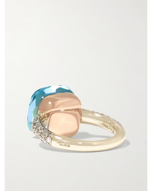 Pomellato Nudo 18-Karat, Topaz And Diamond Ring in Blue | Lyst